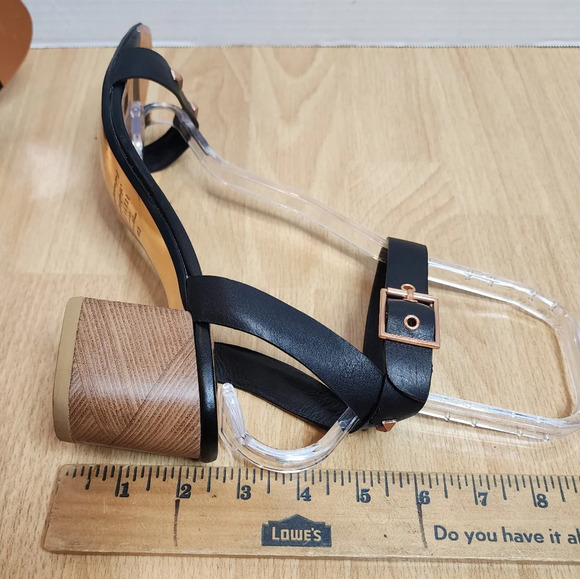 Ted Baker Rose Gold Bow Stud Black Block Heel Biah Sandals women's size EU 40.5 - Picture 10 of 17